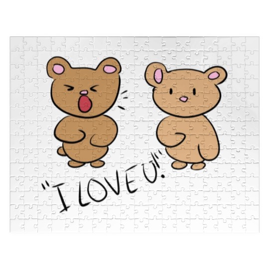 i love you teddy bear couple Jigsaw Puzzles