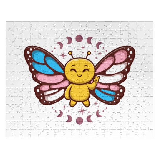 Transgender Monarch Butterfly Trans Subtle Pride Jigsaw Puzzles