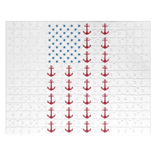 Boating American Flag 4th of July Merica USA Jigsaw Puzzles