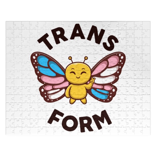 Transgender Monarch Butterfly Trans Form Kawaii Jigsaw Puzzles