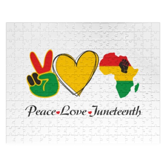 Peace Love Juneteenth, Freedom Day America African Jigsaw Puzzles