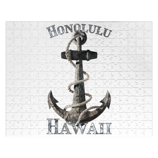 Honolulu Hawaii Nautical Anchor Sailing Jigsaw Puzzles