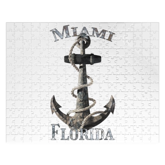 Miami Florida Nautical Anchor Sailing Jigsaw Puzzles