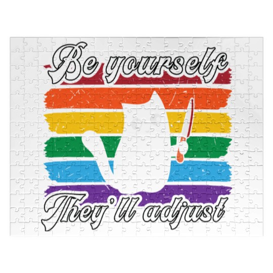 Be Yourself They ll Adjust LGBTQ Rainbow Flag Gay Jigsaw Puzzles