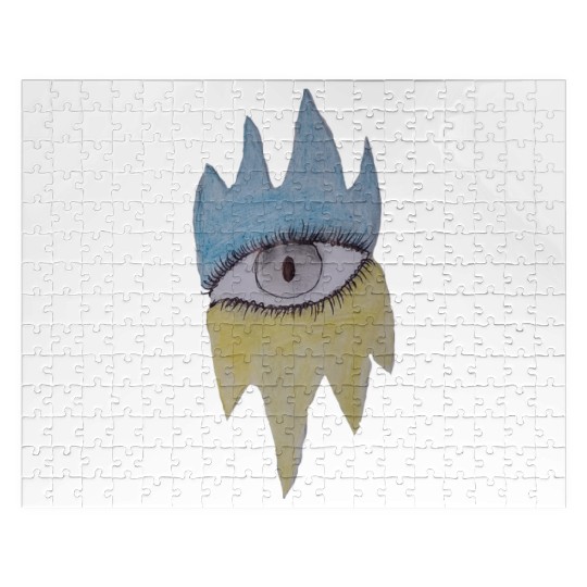 Draw the world in the middle is an eye design Jigsaw Puzzles