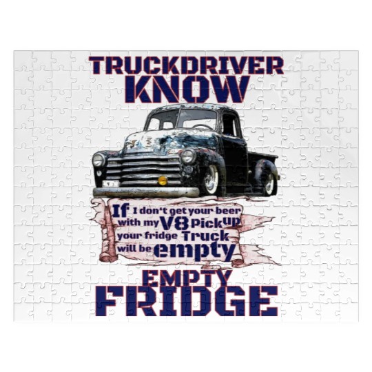 V8 Truck Driver under American Flag Jigsaw Puzzles