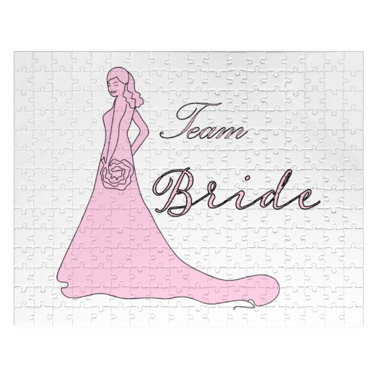 team bride pink silhouette bachelorette party Jigsaw Puzzles