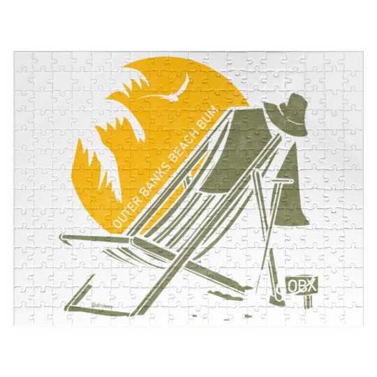 OBX Beach B OBX Army Green Vintage Jigsaw Puzzles