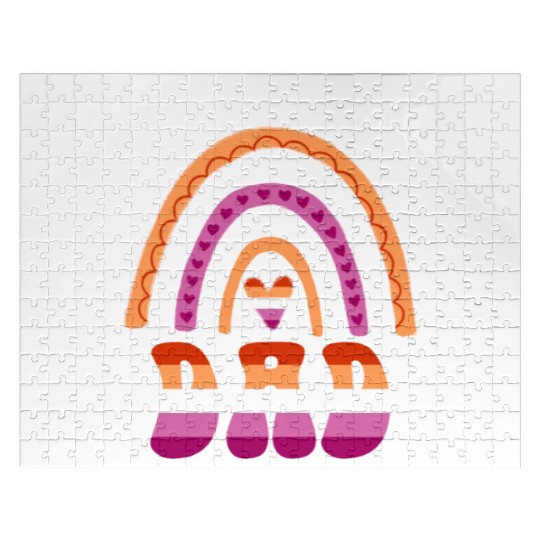 Proud Dad Lesbian Pride Rainbow Jigsaw Puzzles
