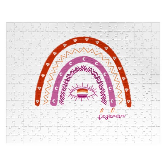 Rainbow Dad Lesbian Daughter Jigsaw Puzzles