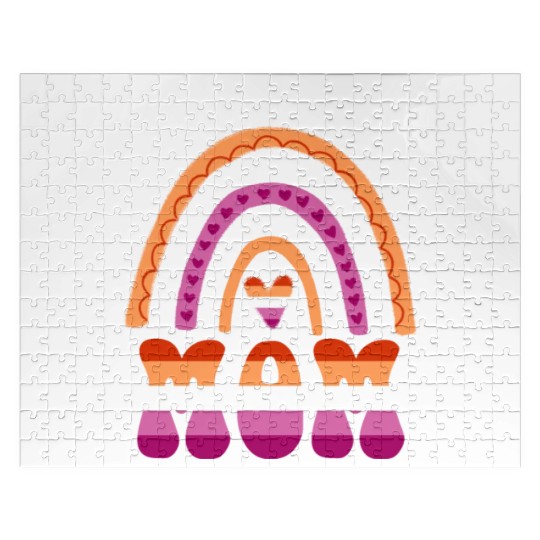 Proud Mom Lesbian Pride Rainbow Jigsaw Puzzles