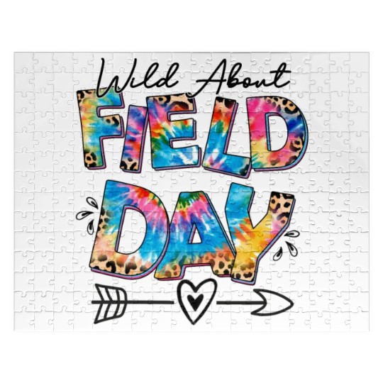 Tie dye leopard Wild About Field Day Teacher Kids Jigsaw Puzzles