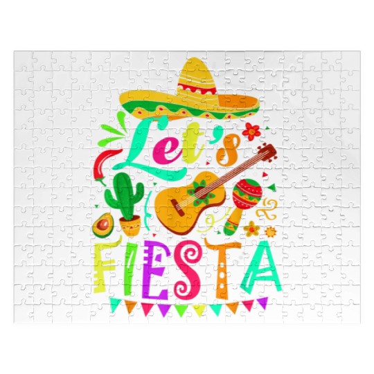 Cinco De Mayo Mexican Guitar Cactus Jigsaw Puzzles