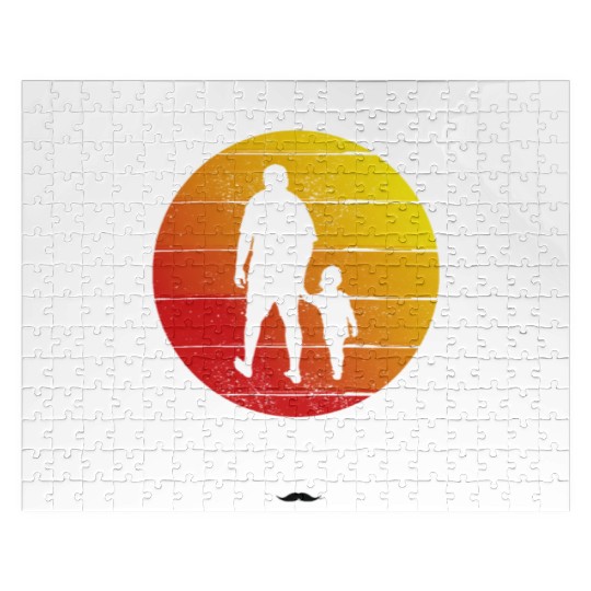 Happy fathers day. Retro style fathers day. Jigsaw Puzzles