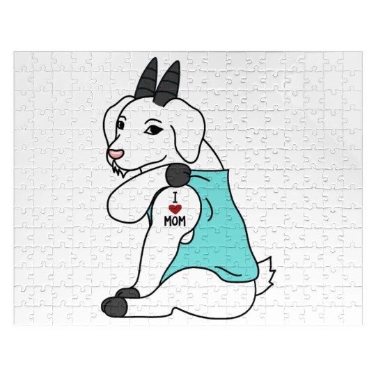 I Love Mom Tattoo Goat Jigsaw Puzzles