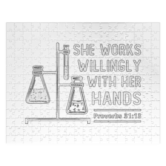 Lab Tech She Works Willingly Laboratory Science Jigsaw Puzzles