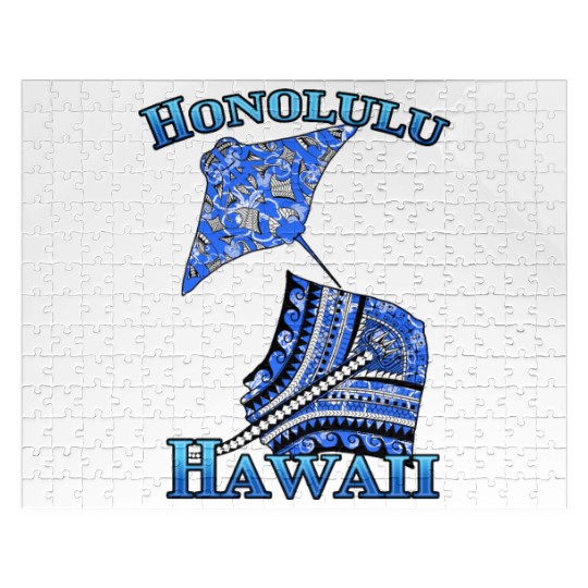 Honolulu Vacation Tribal Stingrays Jigsaw Puzzles
