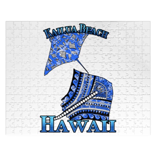 Kailua Beach Vacation Tribal Stingrays Jigsaw Puzzles
