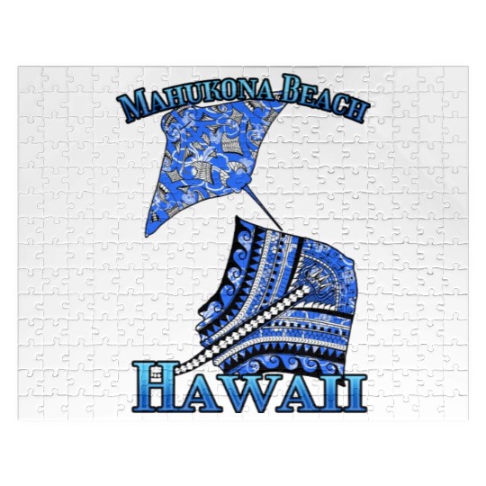 Mahukona Beach Vacation Tribal Stingrays Jigsaw Puzzles