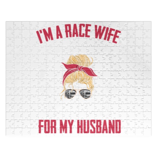 Race Wife Funny Car Racing Humor For Automobile Jigsaw Puzzles