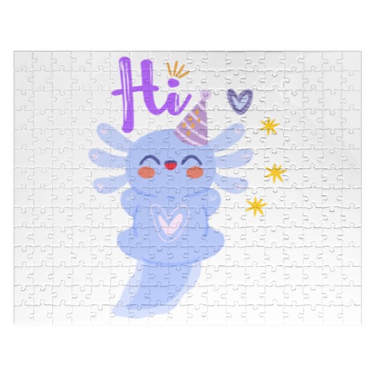 Baby Axolotl Art - 4 Jigsaw Puzzles