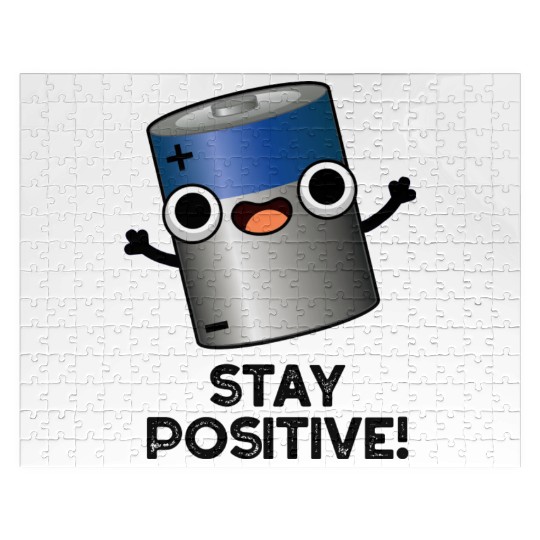 Stay Positive Funny Battery Pun Jigsaw Puzzles