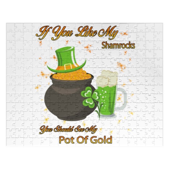 See My Pot Of Gold St Patty's Day Cute Joke Jigsaw Puzzles