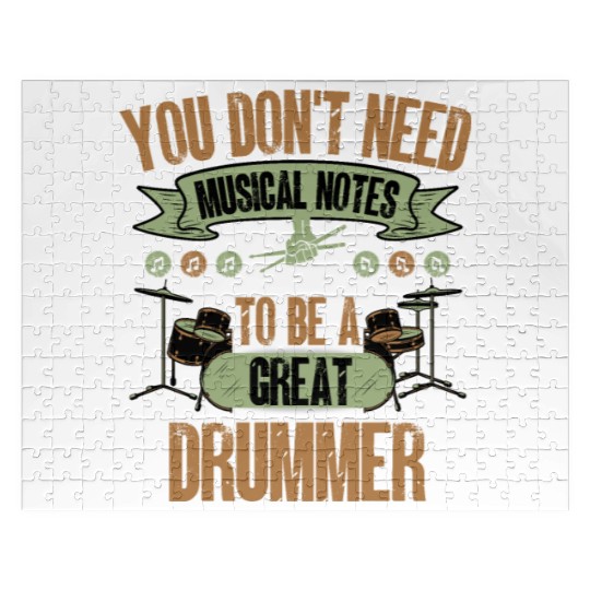 drummer humor gift drums Jigsaw Puzzles