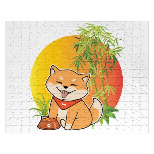 Shiba Inu Japanese Dog Breed Bamboo Plant Hunting Jigsaw Puzzles