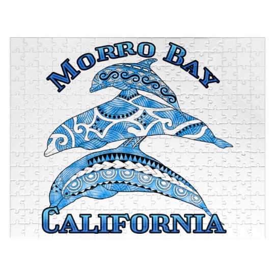 Morro Bay California Vacation Tribal Dolphins Jigsaw Puzzles