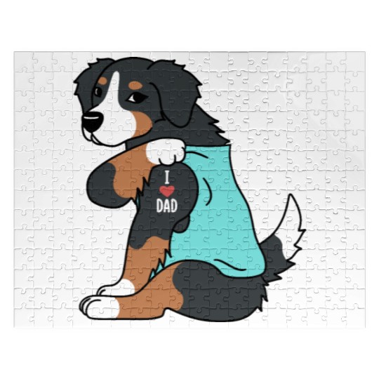 I Love Dad Bernese Mountain Dog Jigsaw Puzzles