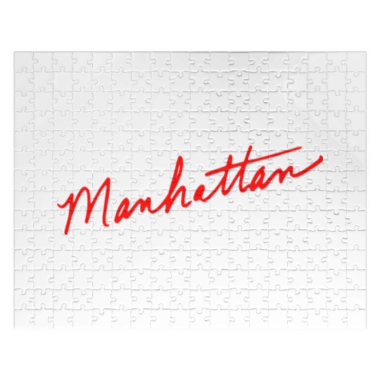Manhattan handwritten red New York City Jigsaw Puzzles