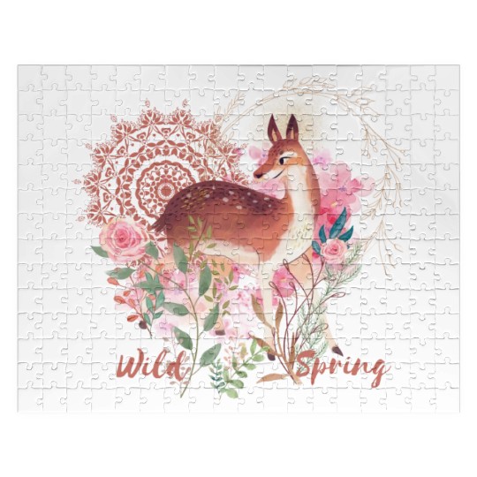 Sweet Deer In Wild Spring - 3 Jigsaw Puzzles
