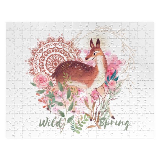 Sweet Deer In Wild Spring - 11 Jigsaw Puzzles