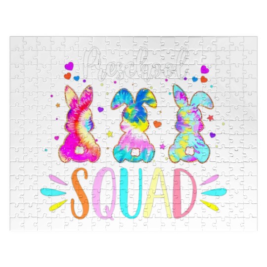 Cute Bunnies Preschool Teacher Squad Easter Day Jigsaw Puzzles