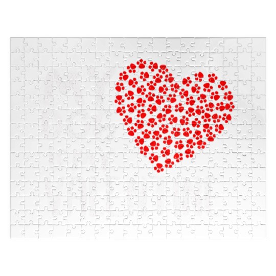 Womens My Dog Is My Valentine Cute Dog Owner V Day Jigsaw Puzzles