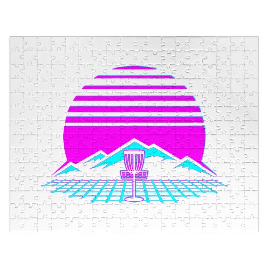 Disc Golf Retro Vintage 80s Style Jigsaw Puzzles