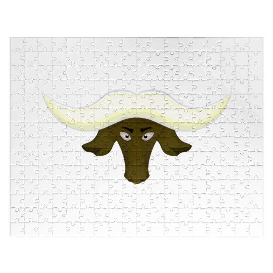 green buffalo head Jigsaw Puzzles