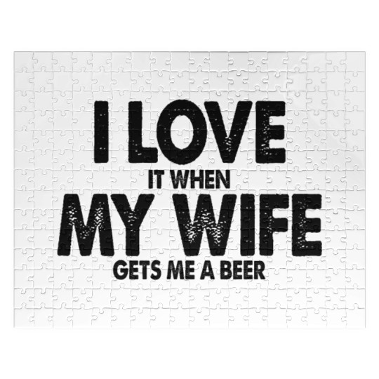 Beer Drinking Husband I Love My Wife Jigsaw Puzzles