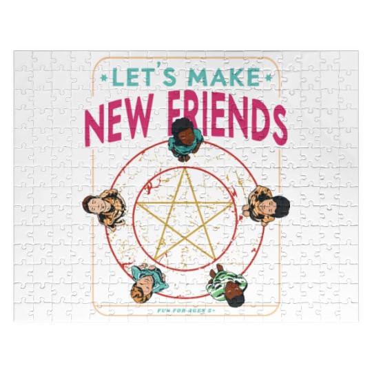 Let's Make New Friends, Retro Occult Wiccan Jigsaw Puzzles