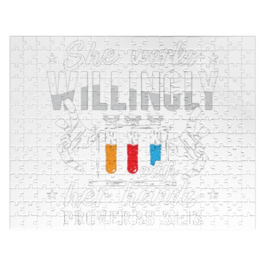 Lab Tech She Works Willingly Laboratory Technician Jigsaw Puzzles