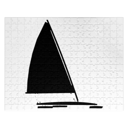 Ice Boat Racing Ice Yacht Silhouette Graphic Ice Jigsaw Puzzles