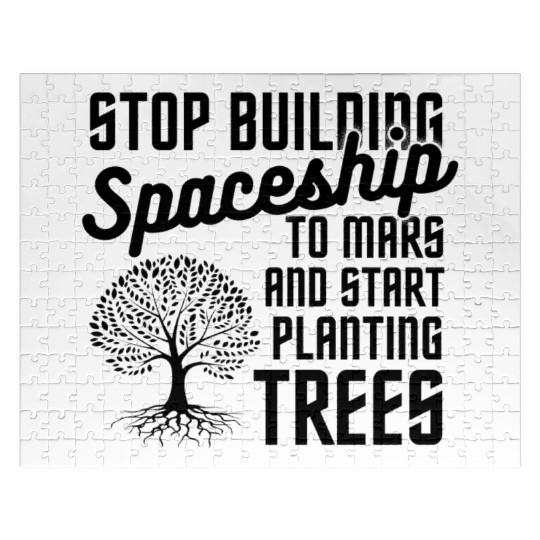 Stop Mars Spaceship Plant Trees Jigsaw Puzzles
