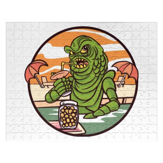 Monster drinking cocktail Monster drinking cocktai Jigsaw Puzzles
