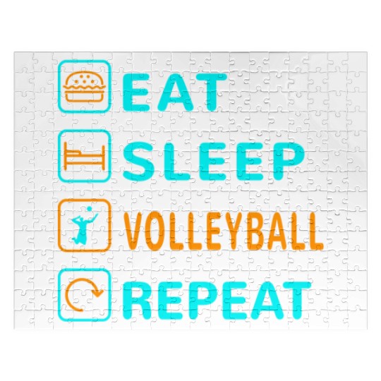 Eat. Sleep. Volleyball. Repeat Design Jigsaw Puzzles