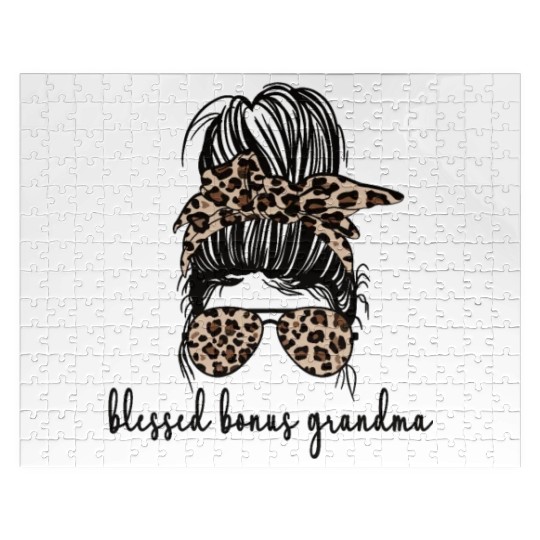 Blessed Bonus Grandma Step Grandmother Mothers Day Jigsaw Puzzles