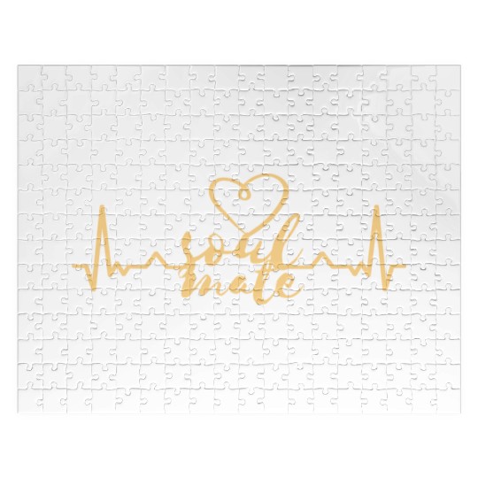 Soulmate Valentinsday heartbeat Jigsaw Puzzles