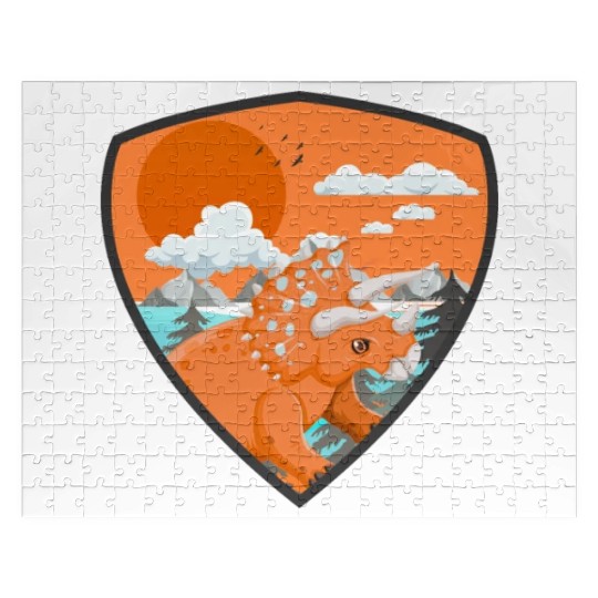 triceratops predators in mountains Jigsaw Puzzles