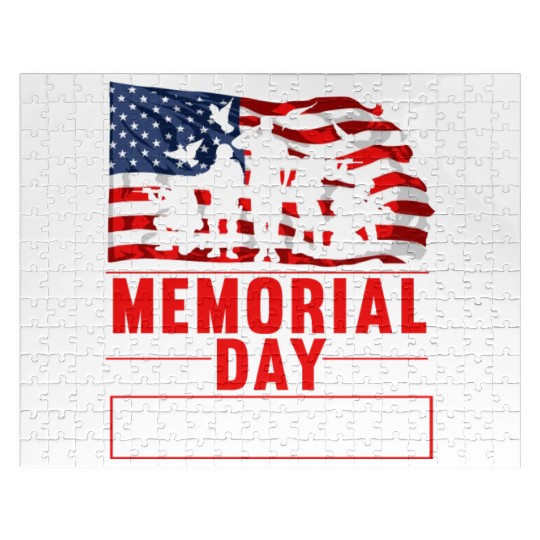 Memorial Day American Flag Soldiers Patriotic US Jigsaw Puzzles