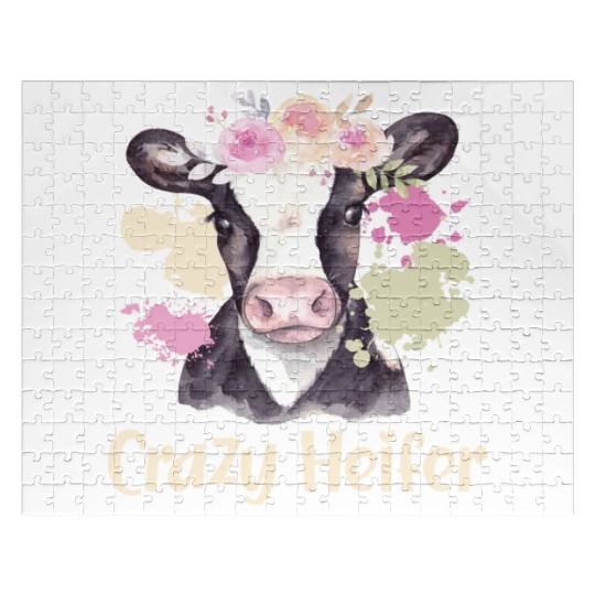 Crazy Heifer Cow Whisperer Cow Farming Farm Jigsaw Puzzles